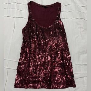 Express Burgundy Sequin Tank- Size S